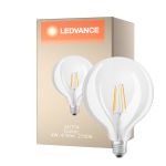 Ledvance Classic LED E27 Globe con Filamento Clara 4W 470lm - 827 Luz muy Cálida | Reemplazo 40W