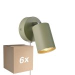 Multipack 6x Nordlux Explore Luz De Pared Metal Verde | Apta para GU10